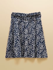 Joules Nia Navy Gathered Jersey Short Skirt - Image 8 of 8