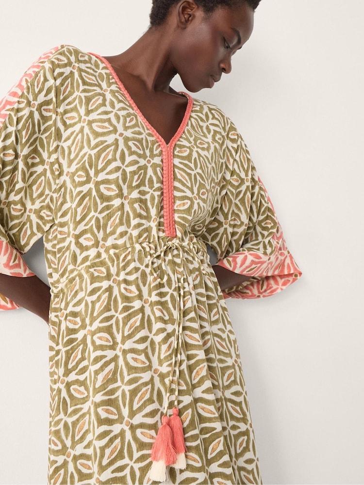 Monsoon Green Elma Print Midi Beach Dress - Image 1 of 4 Monsoon Green Elma Print Midi Beach Dress - Image 1 of 4