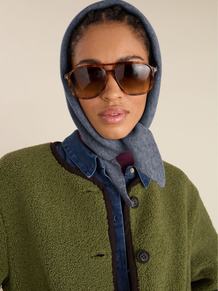 Baukjen Grey Niamh Wool Blend Triangle Scarf - Image 2 of 4 Baukjen Grey Niamh Wool Blend Triangle Scarf - Image 2 of 4