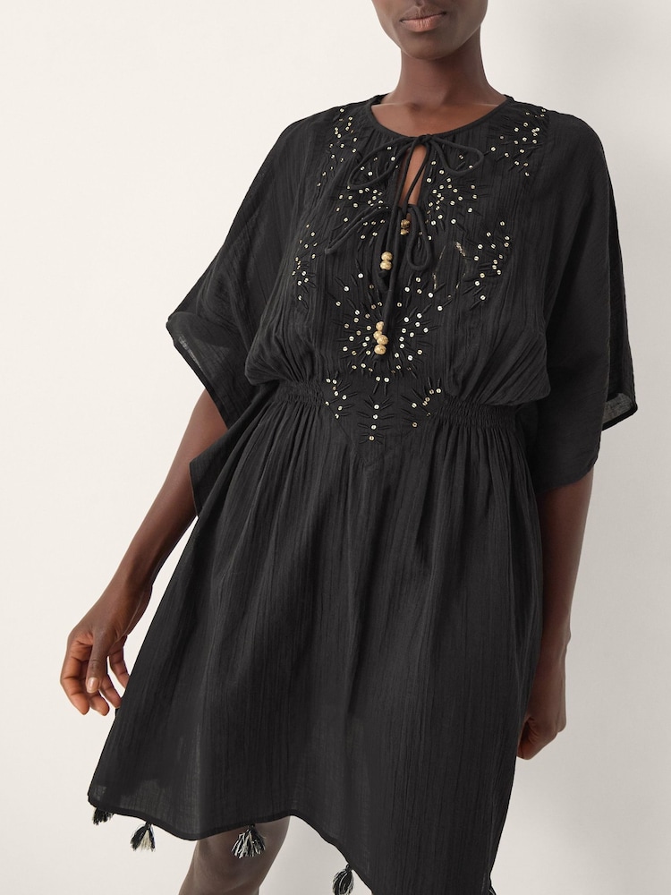 Monsoon Black Jada Embellished Mini Kaftan - Image 4 of 4 Monsoon Black Jada Embellished Mini Kaftan - Image 4 of 4