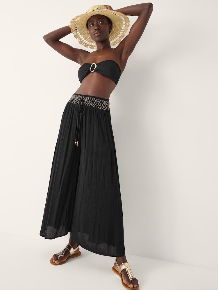 Monsoon Black Billie Wide Leg Beach Trousers - Image 1 of 5 Monsoon Black Billie Wide Leg Beach Trousers - Image 1 of 5