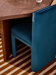 MADE.COM Set of 2 Petrol Blue Velvet Ciel Fully Upholstered Dining Chairs - Image 3 of 5