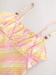 Cuadros rosa/amarillo - Beaded Strap Sleeveless Top - Imagen 4 de 5
