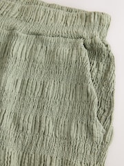 Sage Green Textured Barrel Leg Trousers - Image 7 of 8