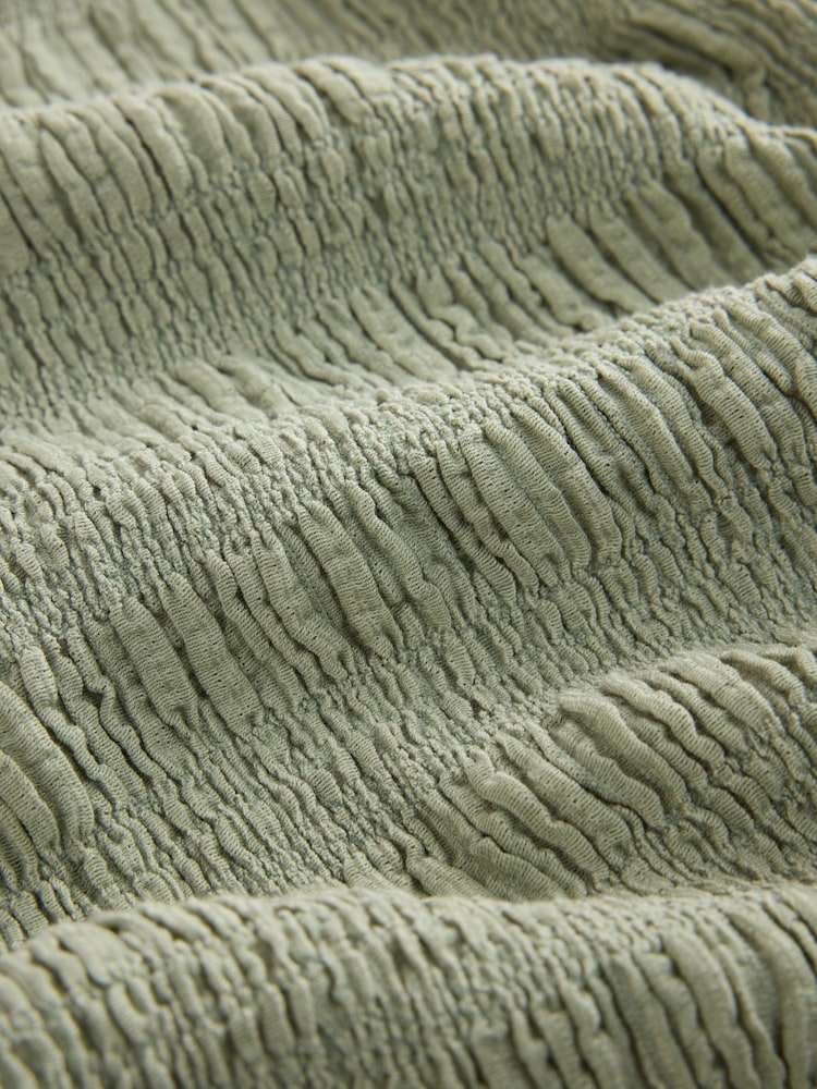 Sage Green Textured Barrel Leg Trousers - Image 8 of 8 Sage Green Textured Barrel Leg Trousers - Image 8 of 8