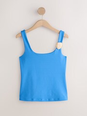 Blue Hardware Sleeveless Tank Top - Image 1 of 3