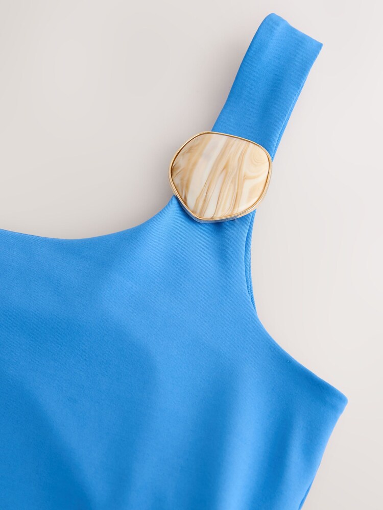 Blue Hardware Sleeveless Tank Top - Image 3 of 3 Blue Hardware Sleeveless Tank Top - Image 3 of 3