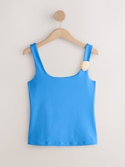 Blauw - Mouwloze tanktop met hardware - Afbeelding 5 van 7