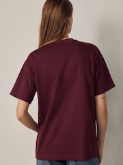 Wine Short Sleeve Floral Embellished T-Shirt - Image 4 of 8