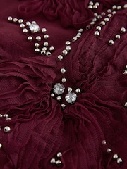 Wine Short Sleeve Floral Embellished T-Shirt - Image 7 of 8