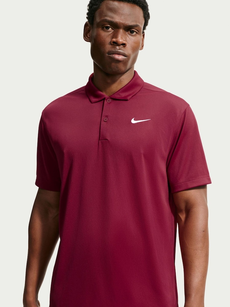 Nike Red Court Dri-FIT Tennis Polo Shirt - Image 1 of 4 Nike Red Court Dri-FIT Tennis Polo Shirt - Image 1 of 4