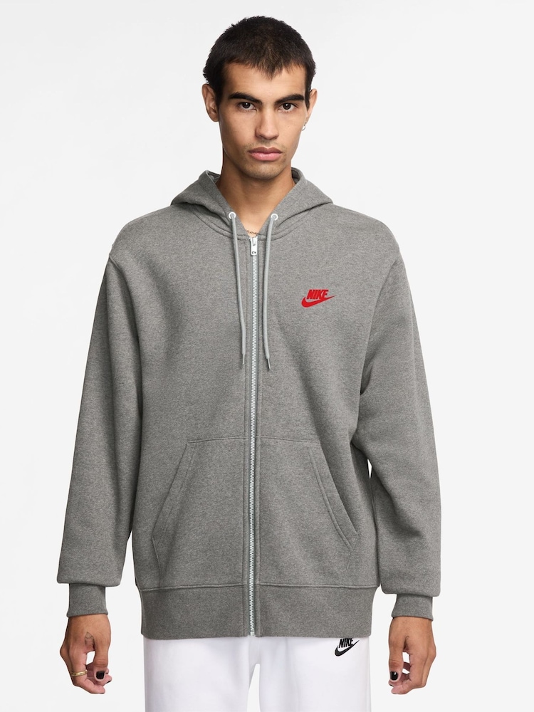 Nike, ζακέτα φούτερ Club με φερμουάρ και κουκούλα - Εικόνα 1 από 3