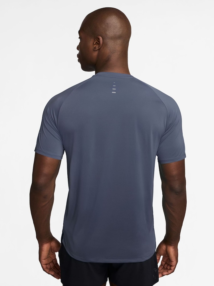Nike Diffused Blue Dri-FIT Stride Running T-Shirt - Image 2 of 4 Nike Diffused Blue Dri-FIT Stride Running T-Shirt - Image 2 of 4