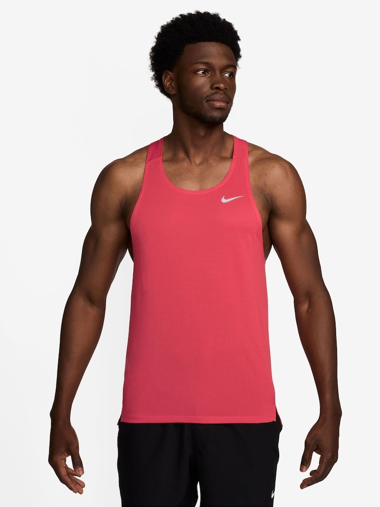 Nike Red Fast Dri-FIT Running Singlet Vest - Image 1 of 4 Nike Red Fast Dri-FIT Running Singlet Vest - Image 1 of 4