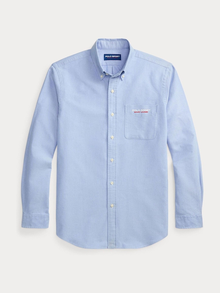 Polo Ralph Lauren Blue Classic Fit Cotton Oxford Shirt - Image 6 of 6