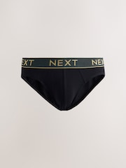 Black Rich Colour Waistband 5 Pack Cotton Rich Briefs - Image 2 of 10
