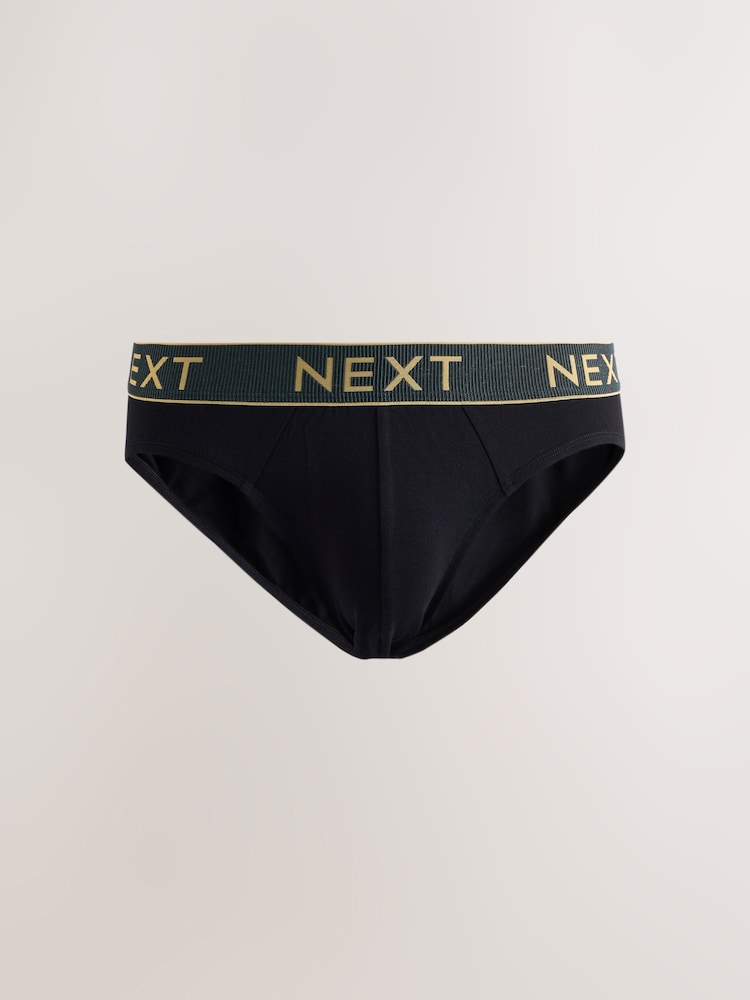 Black Rich Colour Waistband 5 Pack Cotton Rich Briefs - Image 2 of 10 Black Rich Colour Waistband 5 Pack Cotton Rich Briefs - Image 2 of 10