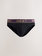 Black Rich Colour Waistband 5 Pack Cotton Rich Briefs - Image 4 of 10