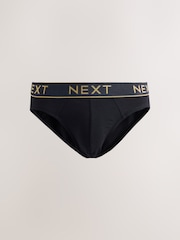 Black Rich Colour Waistband 5 Pack Cotton Rich Briefs - Image 5 of 10
