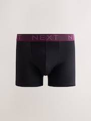 Black Texture Waistbands Trunk Cotton Rich Boxers 5 Pack - Image 2 of 9