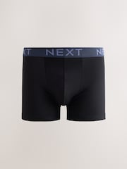 Black Texture Waistbands Trunk Cotton Rich Boxers 5 Pack - Image 3 of 9