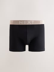 Black Texture Waistbands Trunk Cotton Rich Boxers 5 Pack - Image 4 of 9