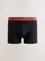 Black Texture Waistbands Trunk Cotton Rich Boxers 5 Pack - Image 6 of 9