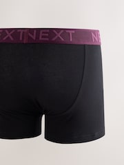 Black Texture Waistbands Trunk Cotton Rich Boxers 5 Pack - Image 7 of 9