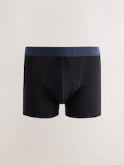 Black Texture Waistbands 5 Pack A-Front Cotton Rich Boxers - Image 2 of 9