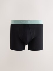 Black Texture Waistbands 5 Pack A-Front Cotton Rich Boxers - Image 3 of 9