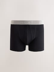 Black Texture Waistbands 5 Pack A-Front Cotton Rich Boxers - Image 4 of 9