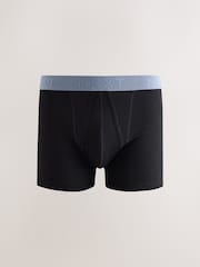 Black Texture Waistbands 5 Pack A-Front Cotton Rich Boxers - Image 5 of 9