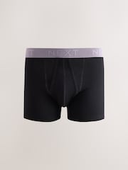Black Texture Waistbands 5 Pack A-Front Cotton Rich Boxers - Image 6 of 9