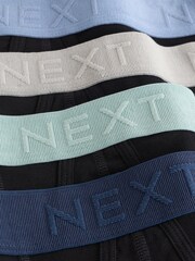 Black Texture Waistbands 5 Pack A-Front Cotton Rich Boxers - Image 9 of 9