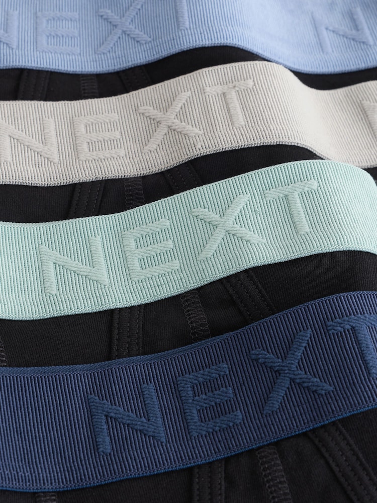 Black Texture Waistbands 5 Pack A-Front Cotton Rich Boxers - Image 9 of 9 Black Texture Waistbands 5 Pack A-Front Cotton Rich Boxers - Image 9 of 9
