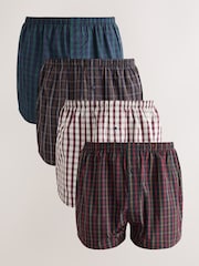 Rich Colour Check - Lot de 4 - Boxers en coton tissé - Image 1 sur 8