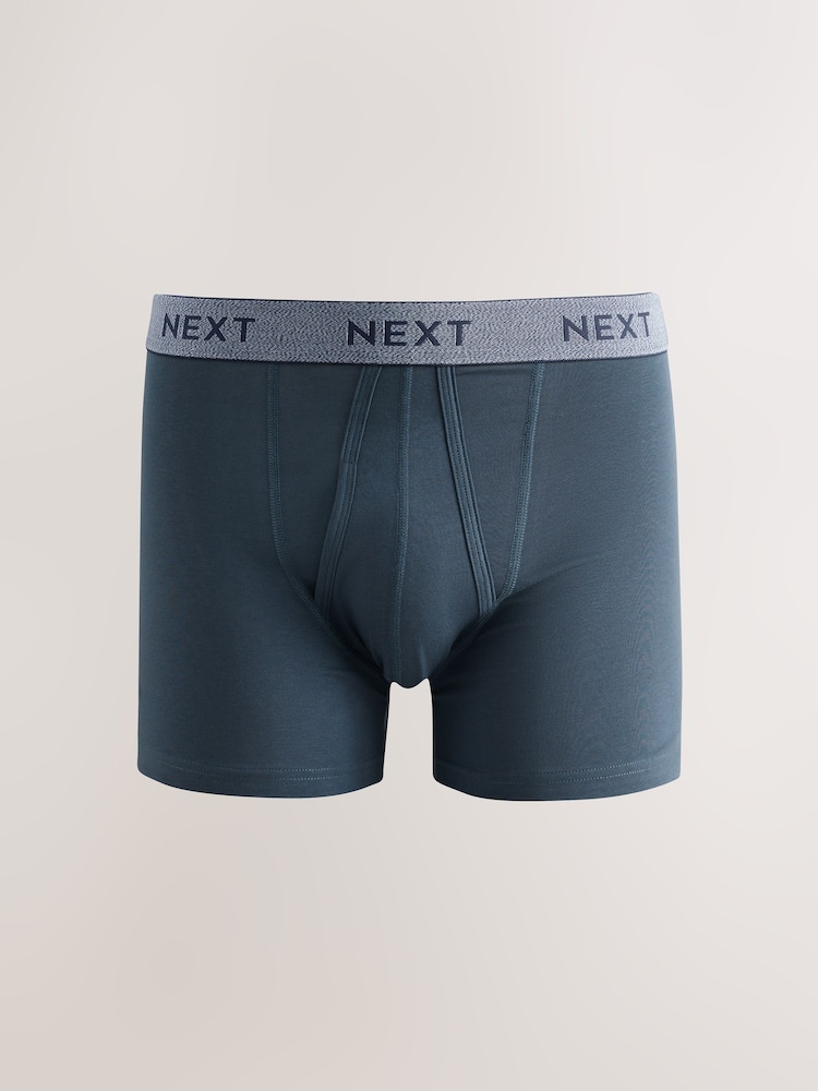 Blue 5 Pack A Front Cotton Rich Boxers - Image 2 of 9