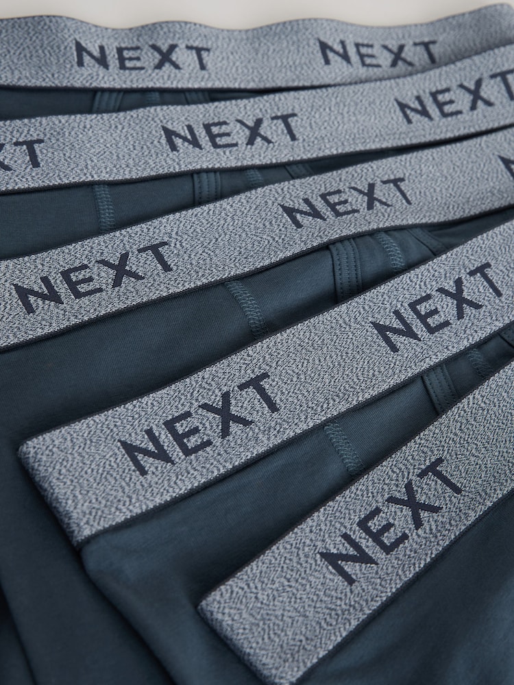 Blue 5 Pack A Front Cotton Rich Boxers - Image 9 of 9