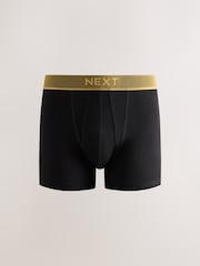 Black Rich Gold Text Waistbands A-Front Boxers 10 Pack - Image 11 of 15