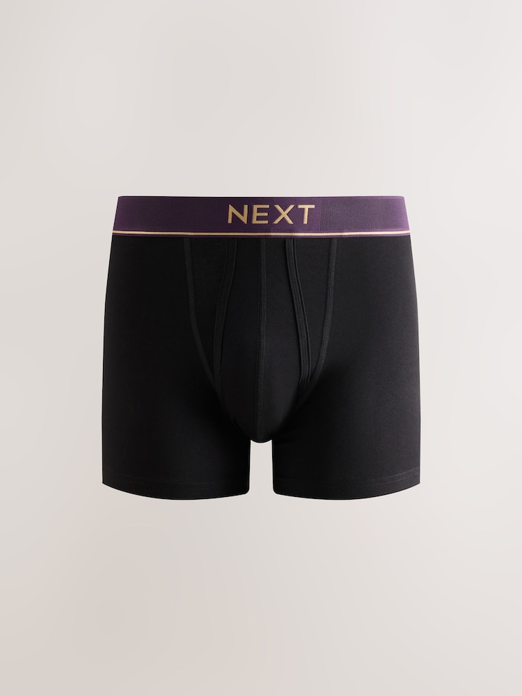 Black Rich Gold Text Waistbands A-Front Boxers 10 Pack - Image 2 of 15