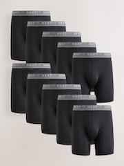 Black Sports Longer Length Trunks 10 Pack - Image 1 of 6