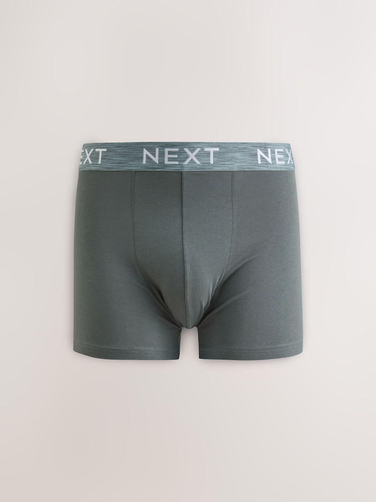 Sage Green 5 Pack Cotton Rich Trunk Boxers - Image 2 of 6 Sage Green 5 Pack Cotton Rich Trunk Boxers - Image 2 of 6