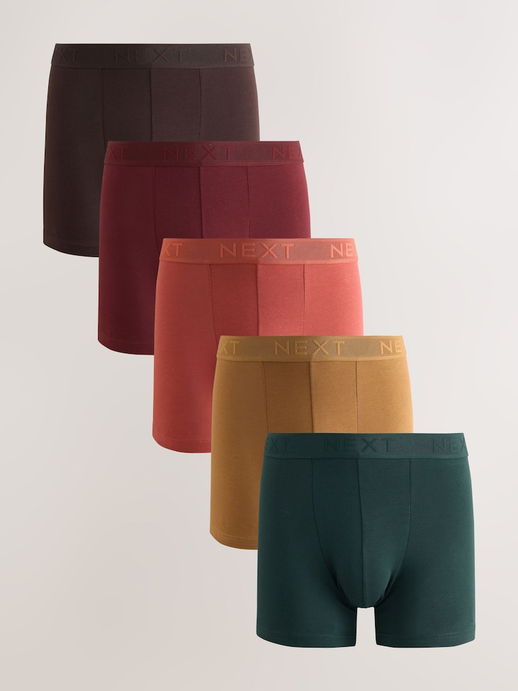 Green/Blue 5 Pack Cotton Rich Trunk Boxers - Image 1 of 10 Green/Blue 5 Pack Cotton Rich Trunk Boxers - Image 1 of 10