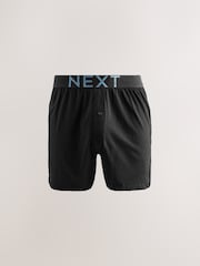 Black Marl Text Waistband - Boxers riches en coton coupe ample - Image 10 de 15