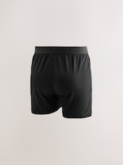 Black Marl Text Waistband - Boxers riches en coton coupe ample - Image 12 de 15