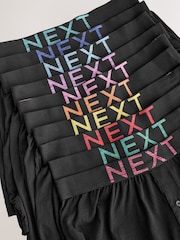 Black Marl Text Waistband - Boxers riches en coton coupe ample - Image 14 de 15