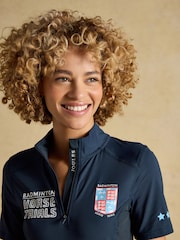 Joules Navy Official Badminton Horse Trials 1/4 Zip Active Top - Image 4 of 8