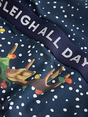 Blue Reindeer Novelty Christmas Cotton Rich Boxers - Image 5 of 5