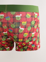 Red Brussels Sprouts Novelty Christmas Cotton Rich Boxers - Image 2 of 4