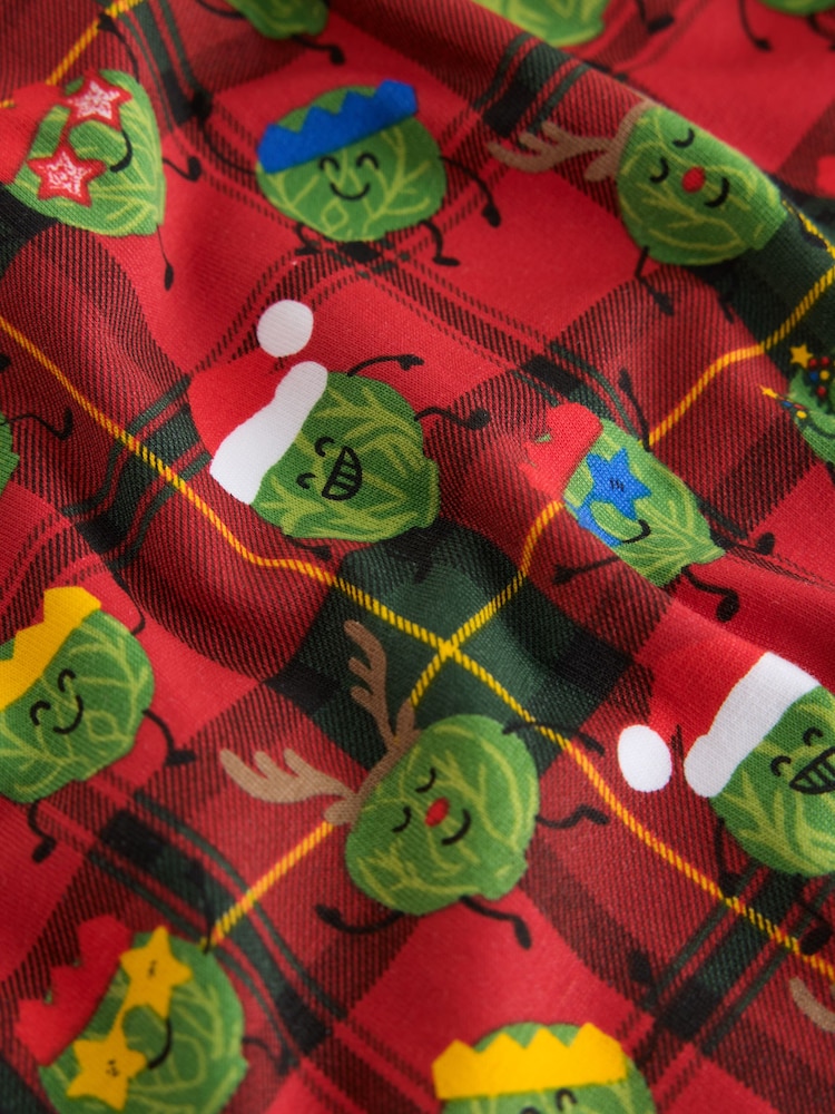Red Brussels Sprouts Novelty Christmas Cotton Rich Boxers - Image 4 of 4